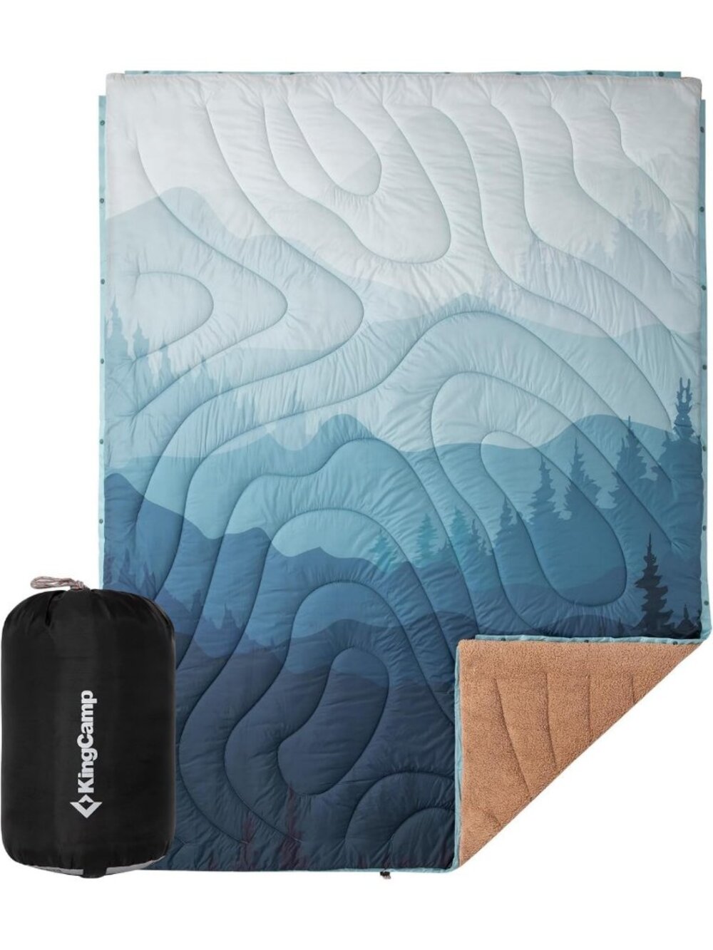 Cozy Large Camping Blanket with Sherpa Lining - 79"x57" - Perfect for Outdoor